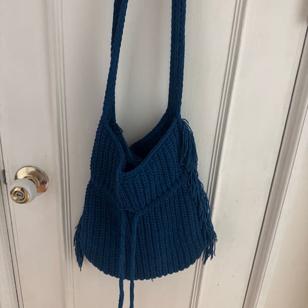 빈티지 보헤미안 프린지 니트 크로스백