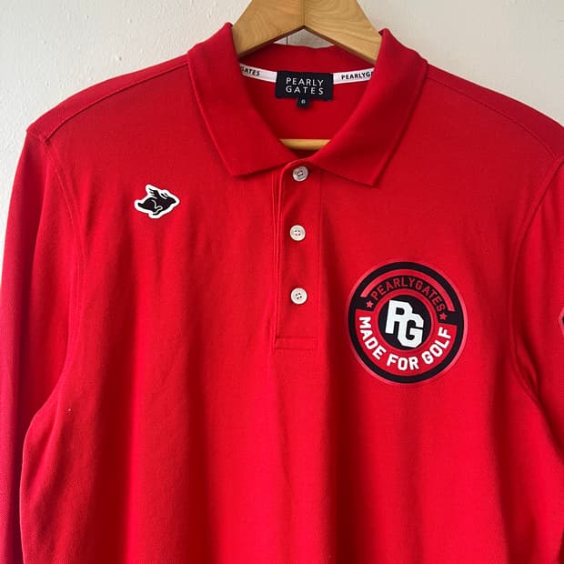 파리게이츠 남성 레드 PK카라티셔츠 긴팔티셔츠