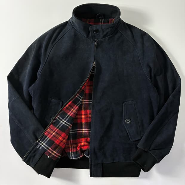 Vintage  스웨이드 네이비 레더 바라쿠다 자켓 