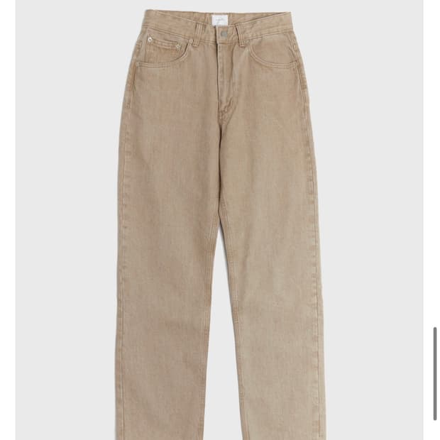 [L] YOUTH straight denim sand beige