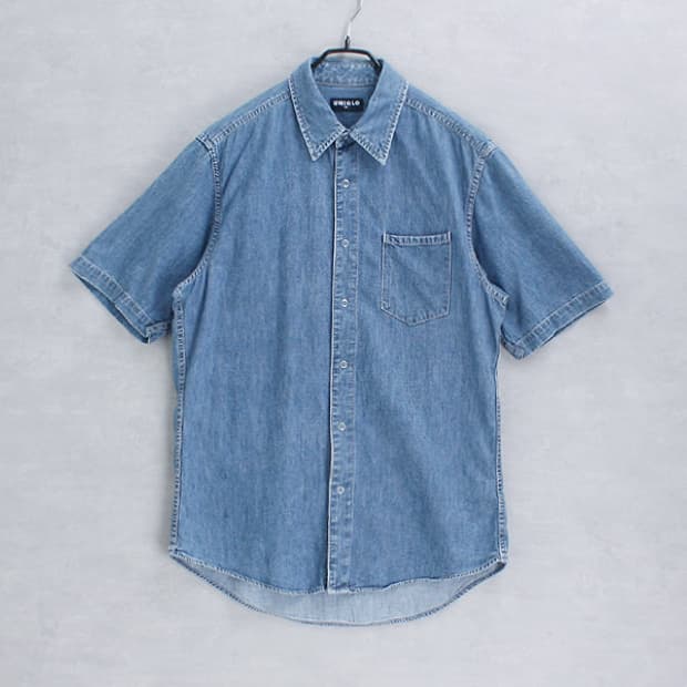 90's UNIQLO _ snap denim shirt