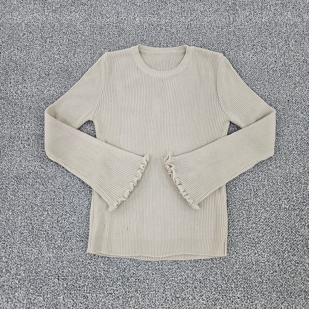 [실측확인]  여성 골지 손목 프릴 니트 1104JM1