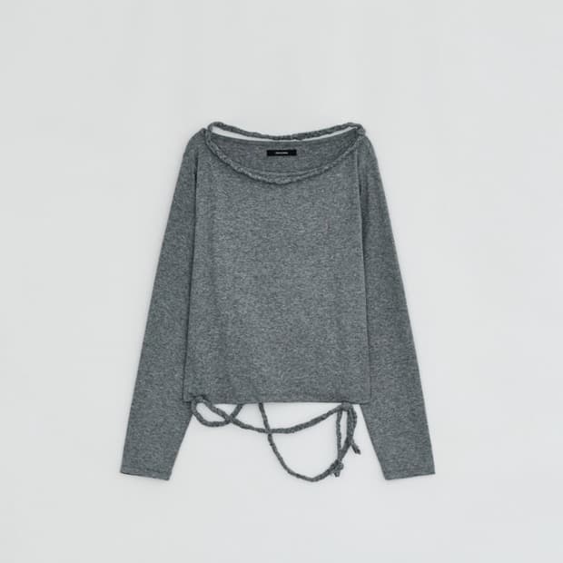 BRAID STRING TOP (melange grey)