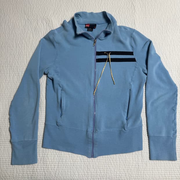 Diesel cotton high neck zip-up(Blue)