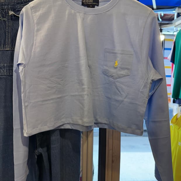 폴로 랄프로렌 옐로우포니 스카이 크롭 티셔츠