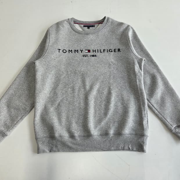 타미힐피거 스펠아웃 박시 스웻셔츠 맨투맨 그레이 M