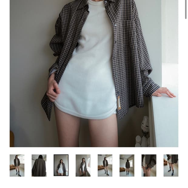 오버듀플레어 체크셔츠