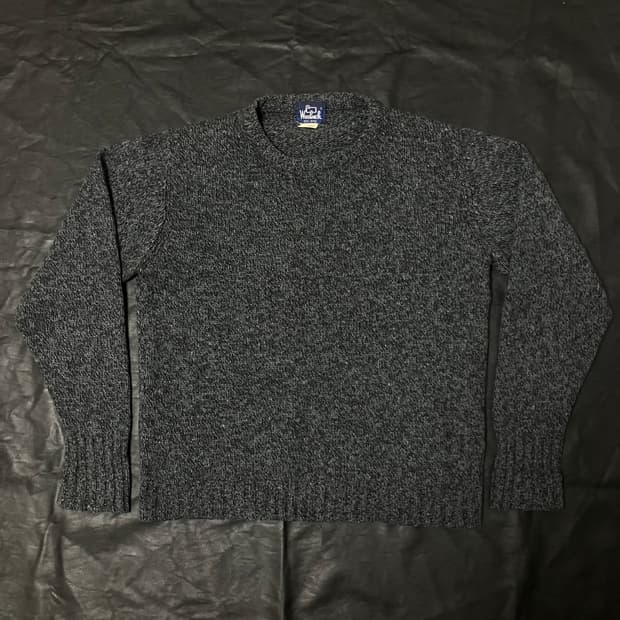 90s 울리치 챠콜 그레이 울 핸드 니트