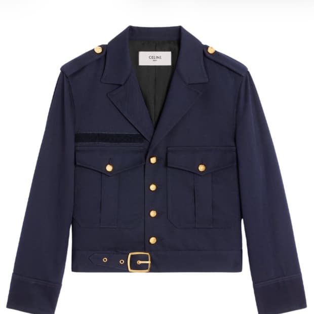 셀린느 에디슬리먼 SAHARIENNE 자켓 다이애그 널 울 네이비