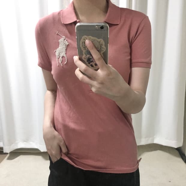 폴로 랄프로렌 비즈 빅포니 인디 핑크 버튼 반팔 카라 티셔츠