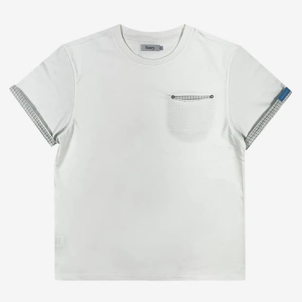 휴이 Check Rollup Tee White