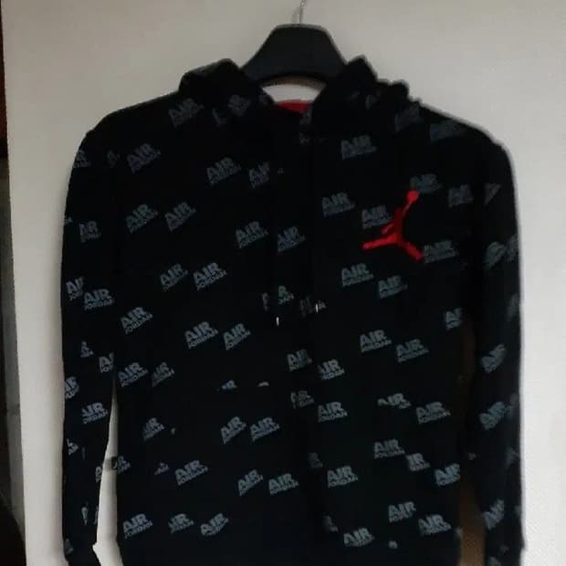 조던 기모 후드 긴팔 티셔츠 검빨 S 90-95