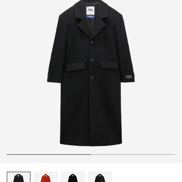 자라 x 아더에러 울 블렌드 오버사이즈 코트 블랙