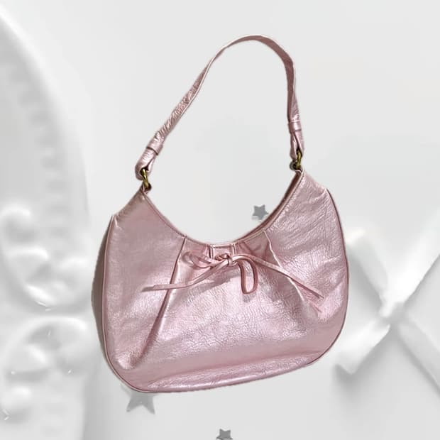 UNGARO pink metalic shoulder bag