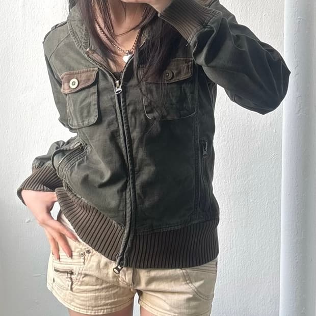 Back Number Military Camo Two-way Jacket