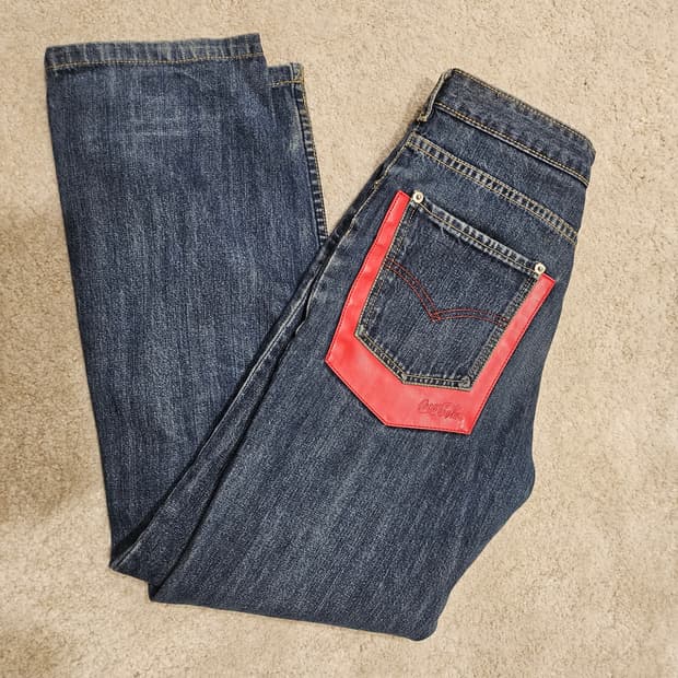 일본(29-30)리바이스x코카콜라 01's한정판 3D 커브 데님 팬츠