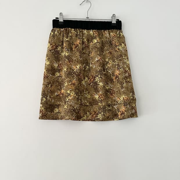 Night mist ruffle sun mini skirt