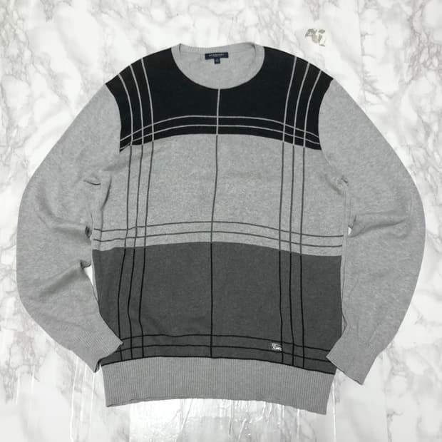 버버리 니트 봄시즌 남성용 체크 