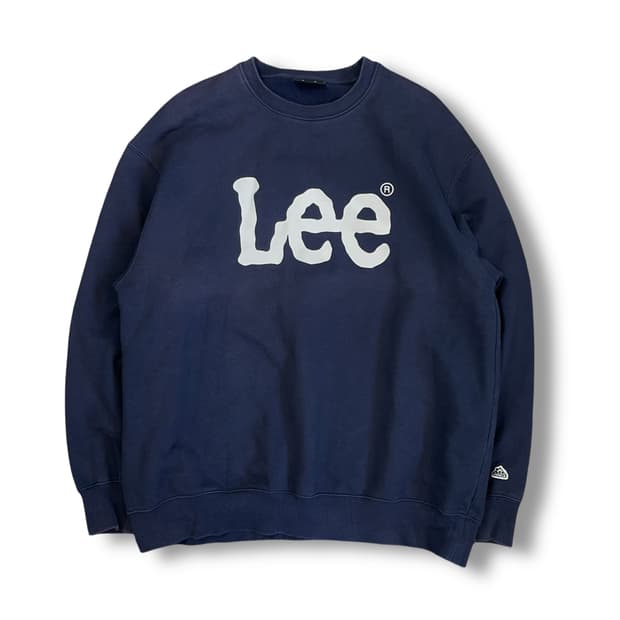  LEE 네이비 빅로고 프린팅 맨투맨 L