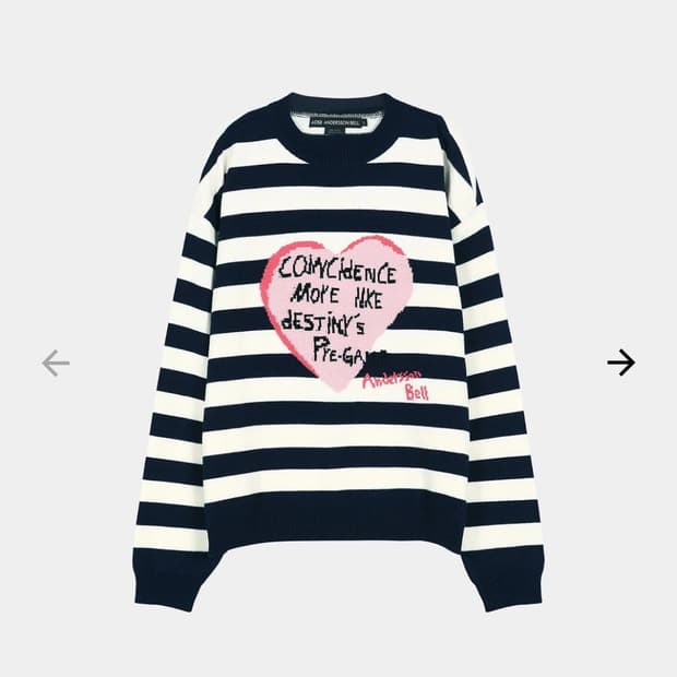 Andersson Bell Heart Sweater Navy Stripe