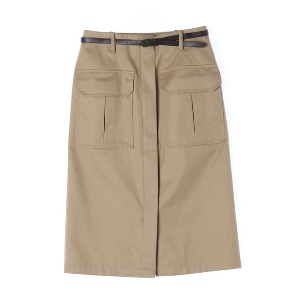 준지 25FW 벨티드 포켓 미디 스커트 치마 베이지