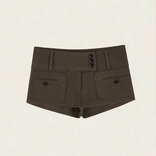 클리시어 three button shorts brown 쓰리버트쇼츠브라운