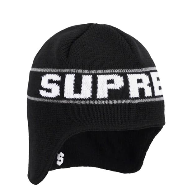 Supreme Earflap Beanie Black 23fw / 슈프림 