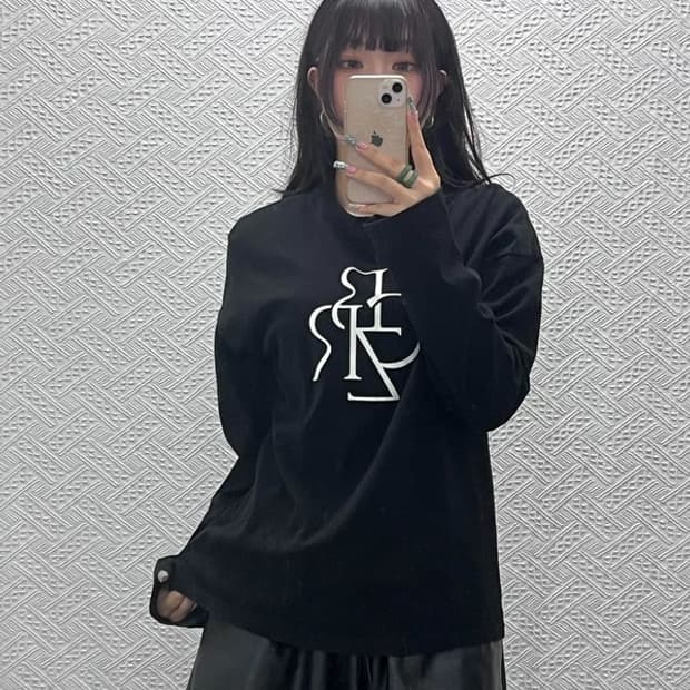시티브리즈 빈티지 캐주얼 스트릿 레터링로고 롱슬리브 F C12571
