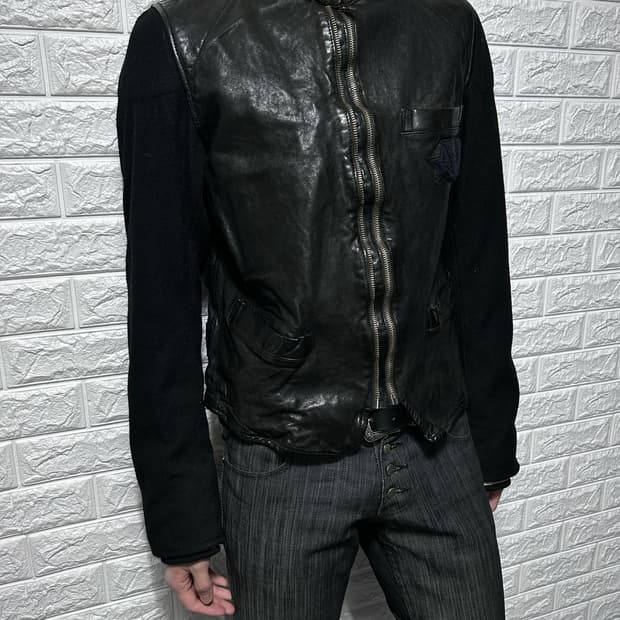 골든 구스 카프스킨 & 울 하이브리드 자켓