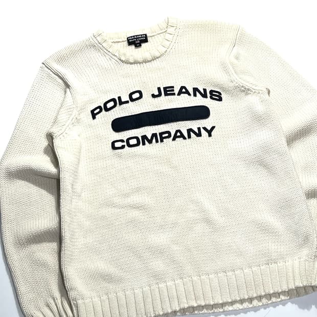 폴로 진스 스펠로고 헤비코튼 니트