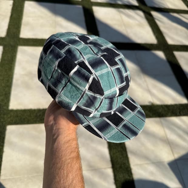 RRL 더블알엘 울 체크 헌팅 캡