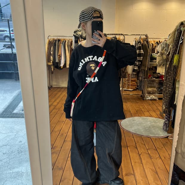 베이프 사루 블랙 롱슬리브