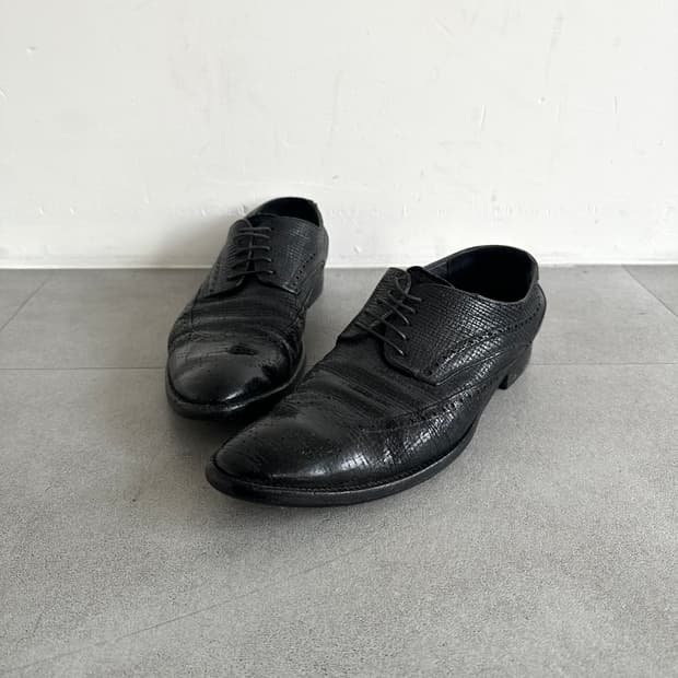 돌체앤가바나 나이프 블랙 레더 더비슈즈