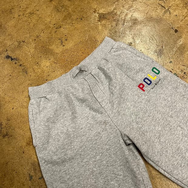 [정품/XL] 폴로 랄프로렌 멀티로고 트레이닝 팬츠 회색 b17