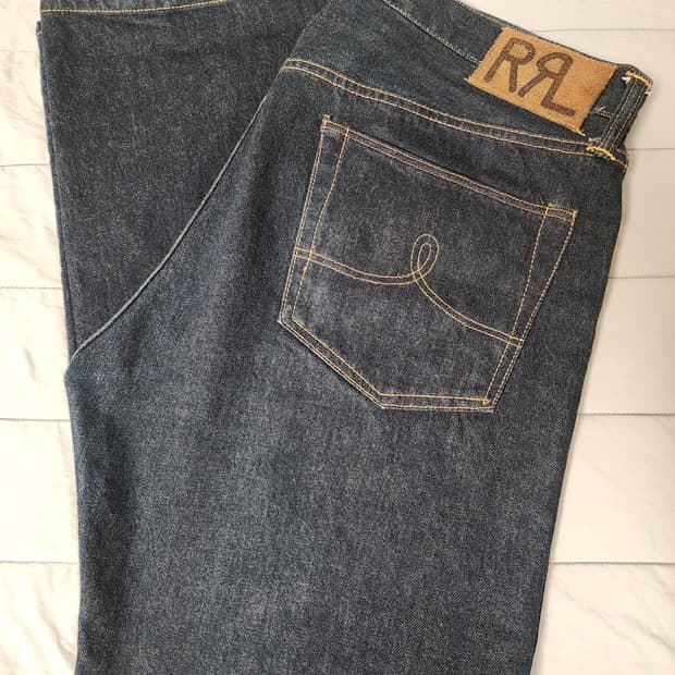 (34)더블알엘(rrl) 원스워시 스트레이트핏 셀비지 데님