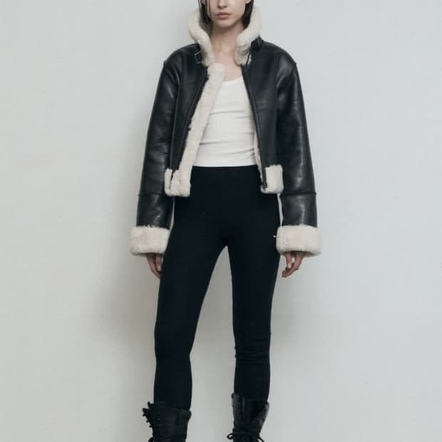 보헤미안서울 23FW 슬림핏 시어링 무스탕 블랙