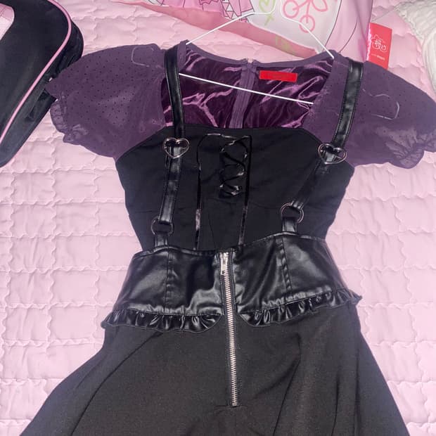 일브 빈티지 셋업 원피스 스커트 펑크룩 양산형 지뢰계 코디