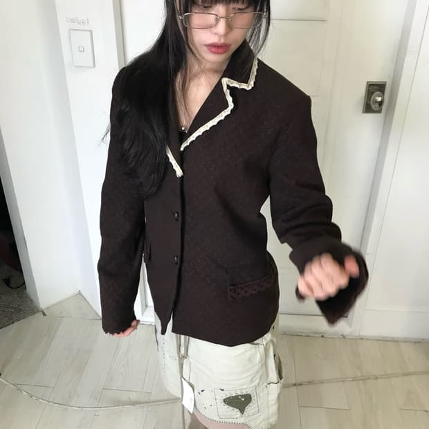 빈티지 레이스 디테일 자켓
