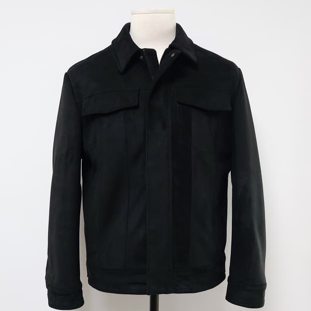 지오송지오 블랙 스웨이드 페이크 트러커 자켓(100)

