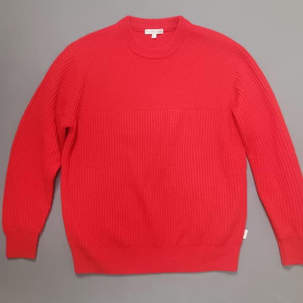 [L] 유니클로 JW앤더슨 립 크루넥 스웨터 오렌지