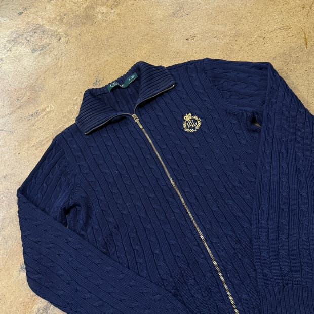 폴로 로렌 랄프로렌 네이비 니트 집업