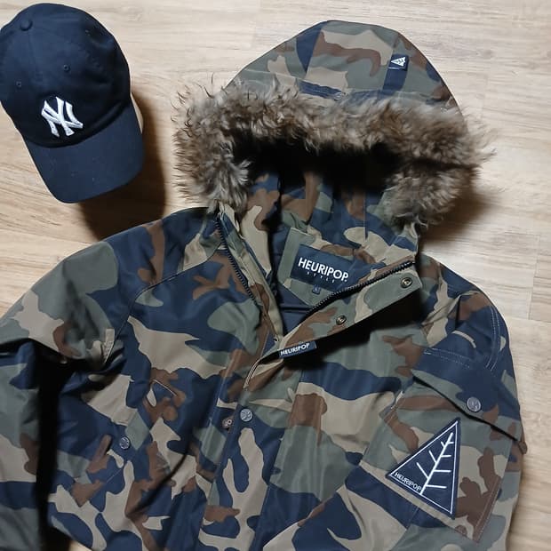 HEURIPOP 휴리팝 보드 카모 스키 점퍼 패딩 자켓