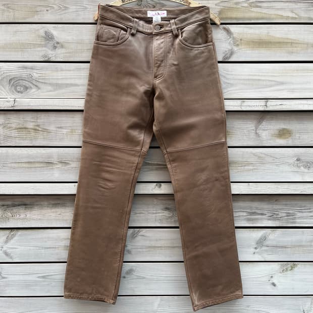 빈티지 아르마니 익스체인지 레더 팬츠 알마니