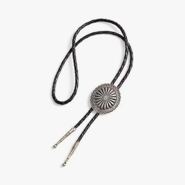 RRL 브레이디드 레더 볼로 타이