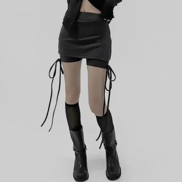 므넴 바이커 스커트 팬츠