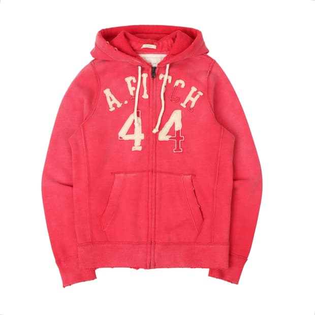 아베크롬비 피그먼트 핑크 아치 로고 후드집업