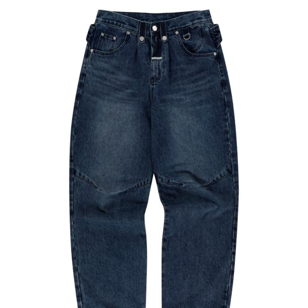 더바이닐하우스 커브드 데님 팬츠 블루 CURVED DENIM PANTS