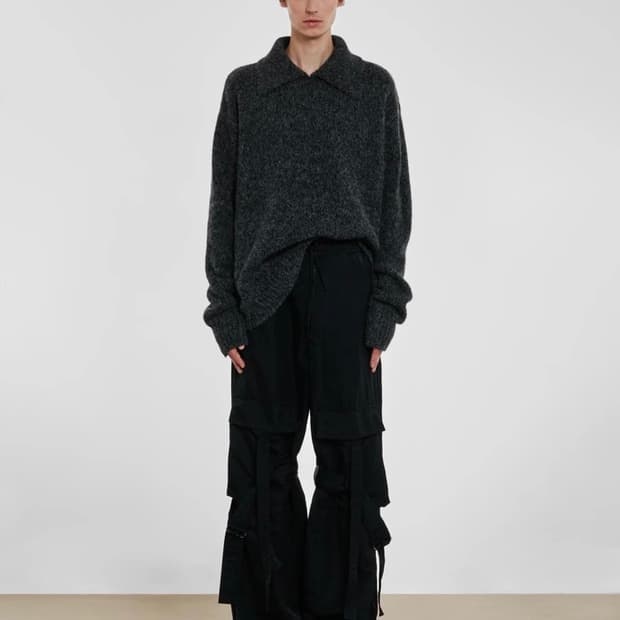 드리스반노튼 스트랩 코튼 팬츠 (Khaki)