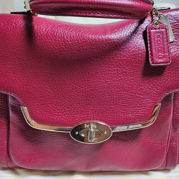 코치 토드백 크로스백 버건디