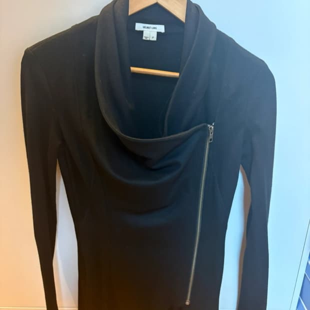 헬무트랭 블랙 사선 비대칭 자켓